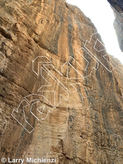 photo of Ce Bel', 5.12c  at Left Fork left wall from Oman: Sharaf Al Alameyn Sport Climbing