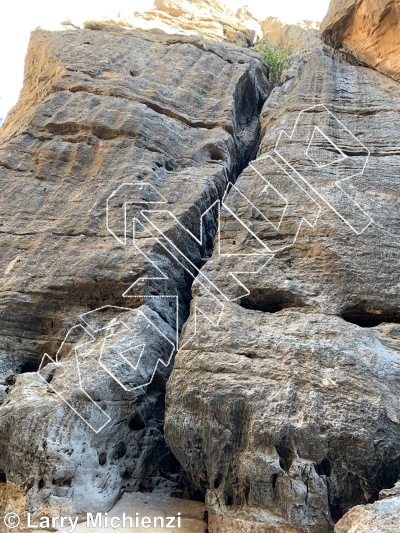 photo of Disco dancing, 5.8  at Left Fork left wall from Oman: Sharaf Al Alameyn Sport Climbing