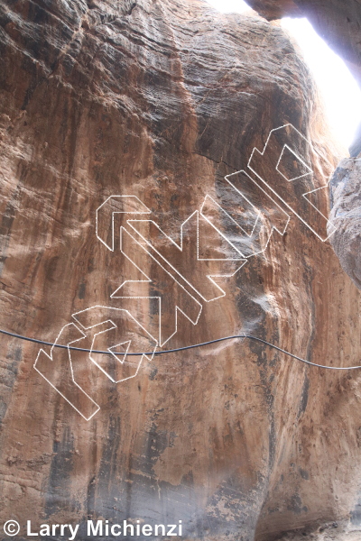 photo of Much and Hans, 5.13c  at Gallery left side from Oman: Sharaf Al Alameyn Sport Climbing