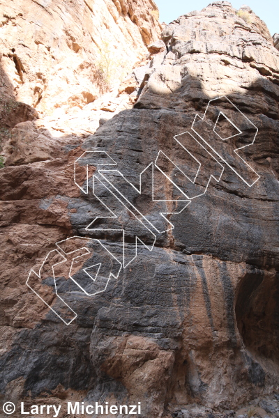 photo of Amna, 5.9 ★★★ at Right fork from Oman: Sharaf Al Alameyn Sport Climbing