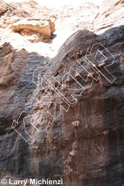 photo of KimBill, 5.10d ★★ at Right fork from Oman: Sharaf Al Alameyn Sport Climbing