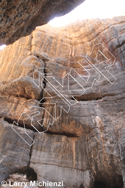 photo of Cascarette, 5.10d ★ at Left Fork right wall from Oman: Sharaf Al Alameyn Sport Climbing