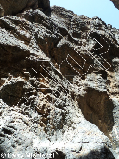 photo of Fancy Dancer, 5.11d  at Gallery right side from Oman: Sharaf Al Alameyn Sport Climbing