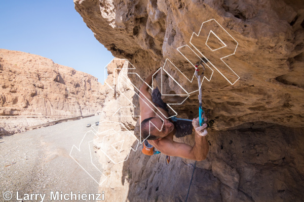 photo of  Abraca Dabra , 5.11a ★★★ at Middle  Canyon Main Area - North Area from Oman: Muscat Sport Climbing