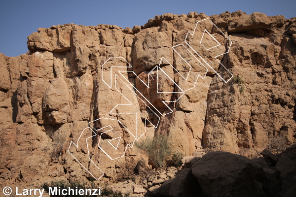 photo of Backscratch, 5.10c  at Pleasure Gardens  from Oman: Muscat Sport Climbing