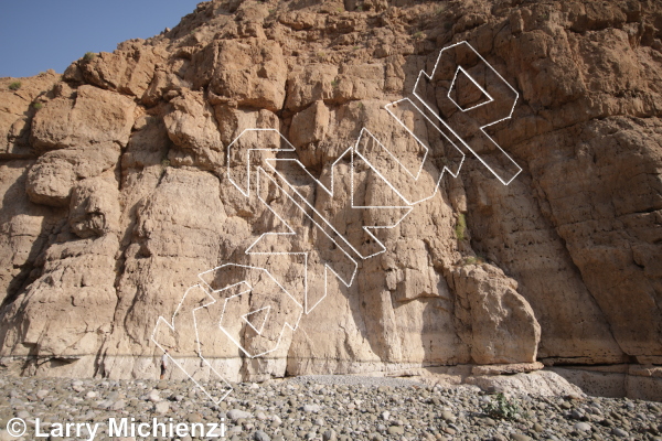photo of Patouche , 5.10a ★★★ at Middle  Canyon Main Area - North Area from Oman: Muscat Sport Climbing