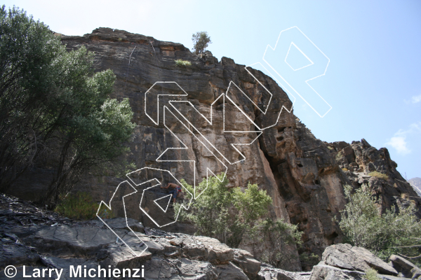 photo of Czech Mate , 5.10a/b ★★★★ at Sulfurus wall from Oman: Muscat Sport Climbing