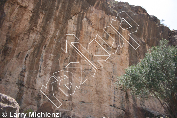 photo of Mental Discharge, 5.12c  at The pit from Oman: Muscat Sport Climbing