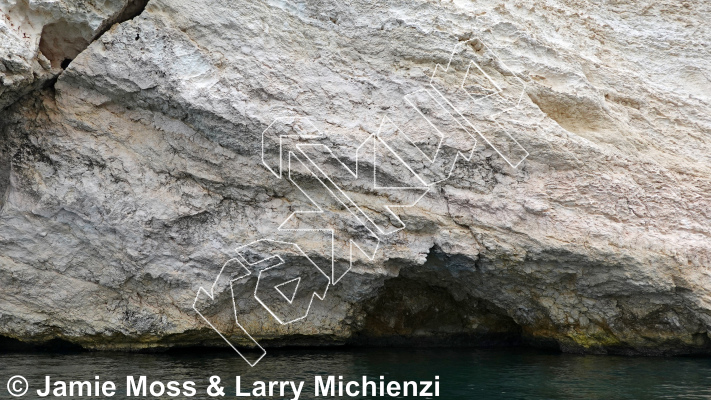 photo of Slovenian Slang  , 5.13a ★★ at MDAC from Oman: Deep-Water Soloing