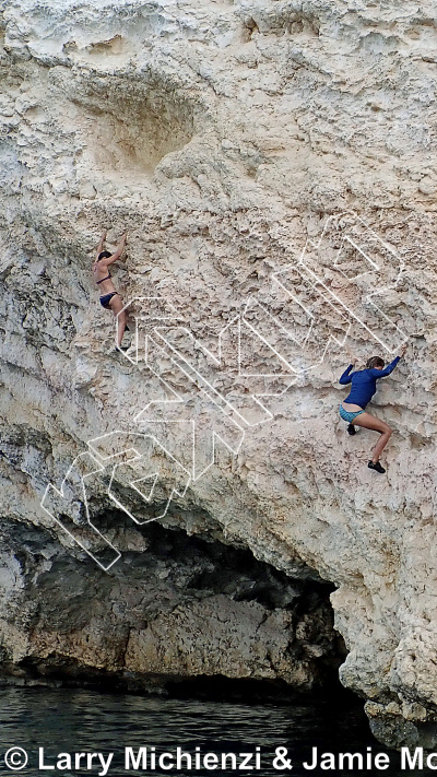 photo of Flying High , 5.10a  at MDAC from Oman: Deep-Water Soloing