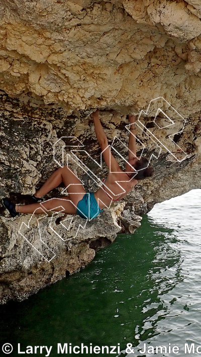 photo of Braveheart, V3 ★ at Monster Roof from Oman: Deep-Water Soloing
