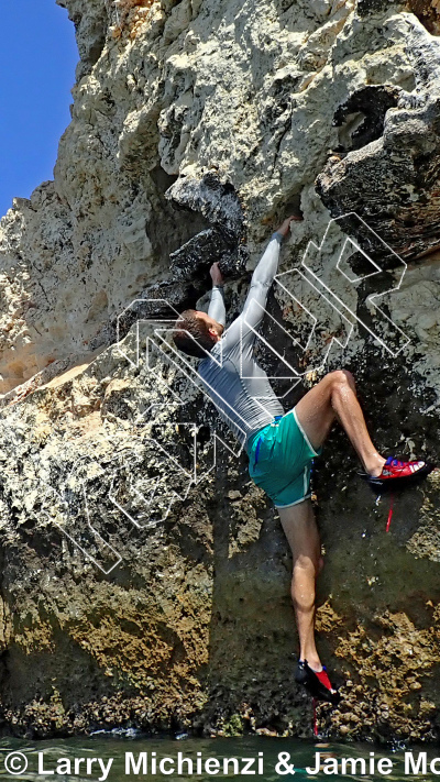 photo of Tube Wall, V1 ★ at Ocean Wall from Oman: Deep-Water Soloing