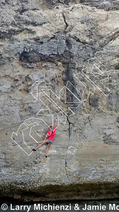 photo of Snake Gorge, 5.10b  at Arete  from Oman: Deep-Water Soloing