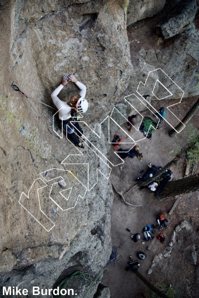 photo of Outer Mongolia, 5.10b ★★★ at Neanderthal Walls from Castlewood Canyon State Park