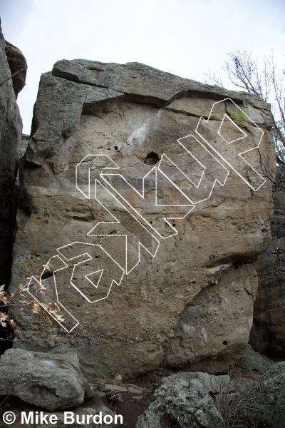 photo of Stratego, 5.12b ★★★ at Neanderthal Walls from Castlewood Canyon State Park