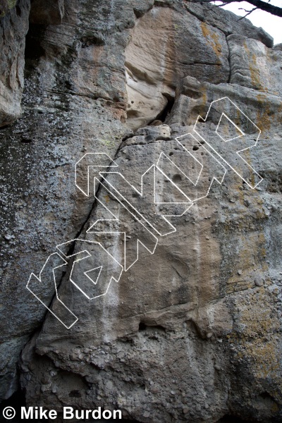 photo of Wall of Webs, 5.10b ★ at Neanderthal Walls from Castlewood Canyon State Park