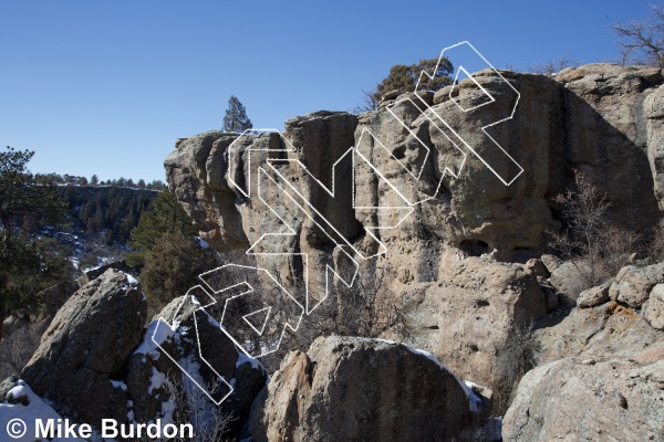photo of Club Cafe, 5.10d ★★ at The Falls Wall from Castlewood Canyon State Park