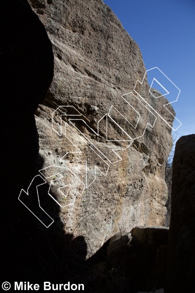 photo of Sloping Screams, 5.12a  at Corporate View Block from Castlewood Canyon State Park