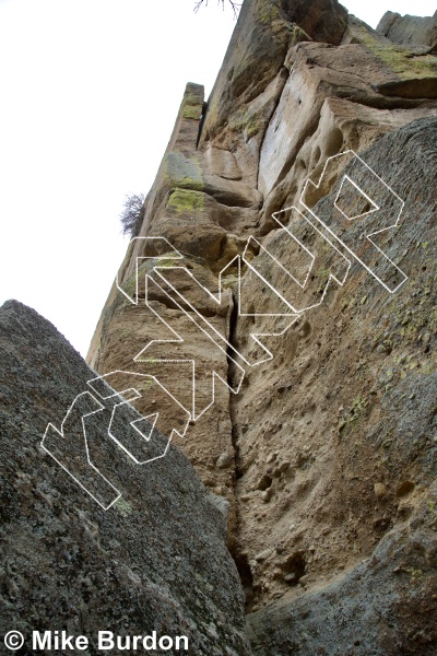 photo of The Millard Filmore Memorial, 5.10b ★★ at Morning Sun Wall from Castlewood Canyon State Park