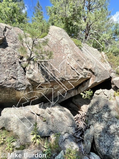 photo of Bat's Crazy Boulder from Castlewood Canyon State Park