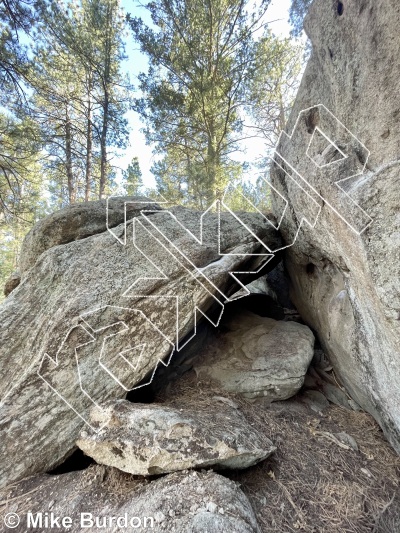 photo of Drum and Bass Boulder from Castlewood Canyon State Park