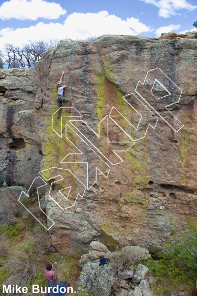 photo of High Boltage, 5.10a ★★★★ at The Dungeon from Castlewood Canyon State Park