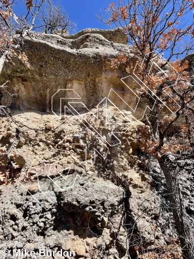 photo of The Battle of the Mind, V4 ★★★★ at The Playground from Castlewood Canyon State Park