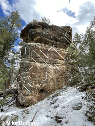 photo of Anvil Tower #3, 5.10b ★ at Anvil Tower from Castlewood Canyon State Park