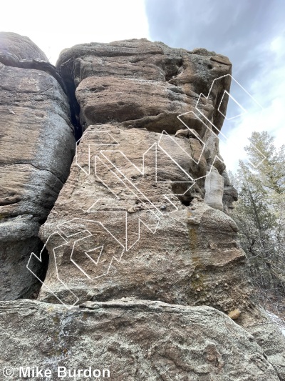 photo of Fester Does Pugsley, 5.10a ★ at The Realm of the Venusian Love Goddess from Castlewood Canyon State Park