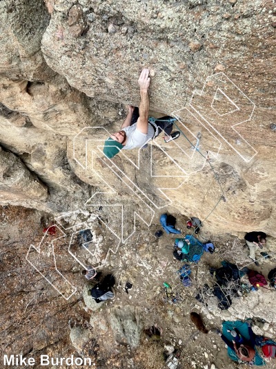 photo of Triskaidekaphobia, 5.12a ★★★ at Wendell Spire from Castlewood Canyon State Park