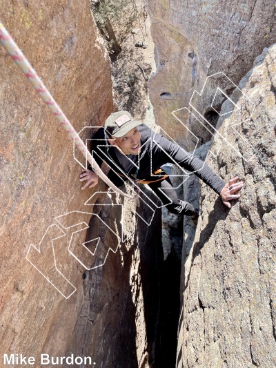 photo of Banana Chimney, 5.4 ★★★ at Grocery Store Walls from Castlewood Canyon State Park