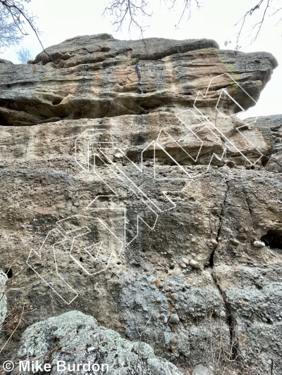 photo of Up the Red, 5.11+ ★★ at Neanderthal Walls from Castlewood Canyon State Park