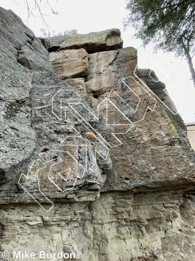 photo of Fat Fingered and Overhung, 5.9+ ★ at Neanderthal Walls from Castlewood Canyon State Park