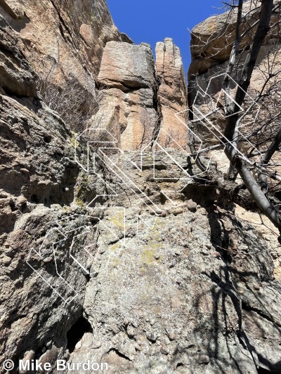 photo of Corona Crack, 5.8+ ★★ at Five and Dime Wall from Castlewood Canyon State Park