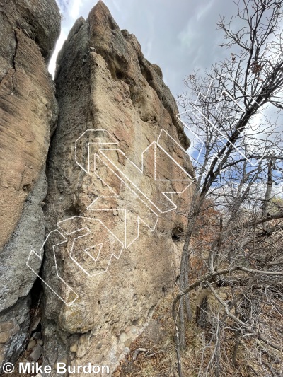 photo of Straights of Madagascar, 5.11d ★ at The Realm of the Venusian Love Goddess from Castlewood Canyon State Park
