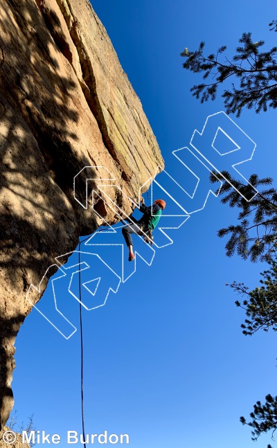 photo of Rim Job, 5.13a ★★★★ at The Falls Wall from Castlewood Canyon State Park