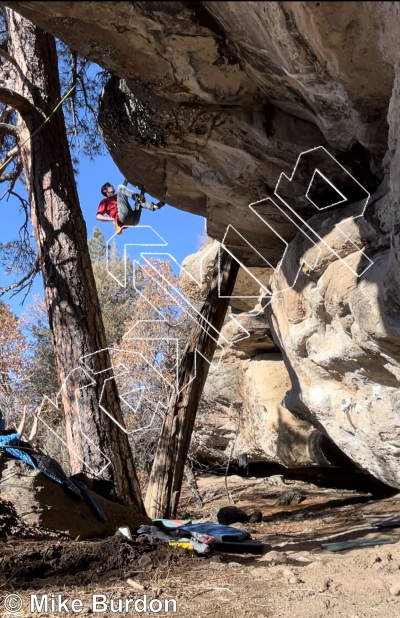 photo of Bigger Crystal, V4 ★★★★ at Buddha Cave from Castlewood Canyon State Park