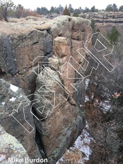 photo of Honey Crack, 5.6  at Honeycomb Spire from Castlewood Canyon State Park