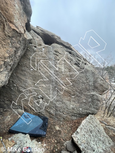 photo of Skyward, V1 ★★ at Deca Blocks  from Castlewood Canyon State Park