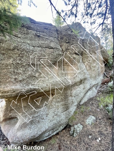 photo of Nine Lives Boulder from Castlewood Canyon State Park