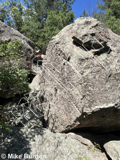 photo of Bat's Crazy Boulder from Castlewood Canyon State Park