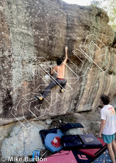 photo of Nine Lives Boulder from Castlewood Canyon State Park