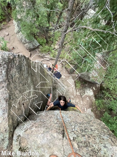 photo of Overflowing Hope, 5.10b ★★★ at Neanderthal Walls from Castlewood Canyon State Park