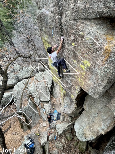 photo of Unshackled Minds, 5.13a/b ★★★★ at Neanderthal Walls from Castlewood Canyon State Park