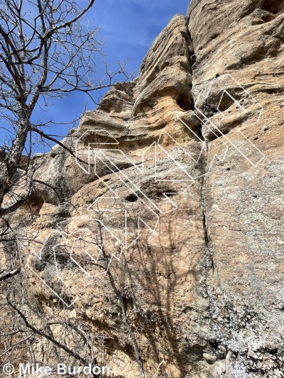 photo of Russia’s Greatest Love Machine, 5.10c ★★ at The Rat Cracks from Castlewood Canyon State Park