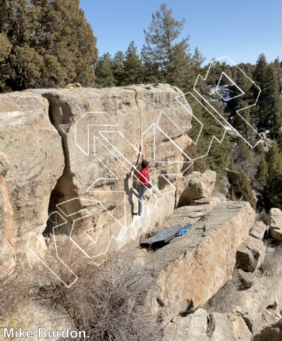 photo of The Narrow Way, V2 ★★★ at Little Wall from Castlewood Canyon State Park