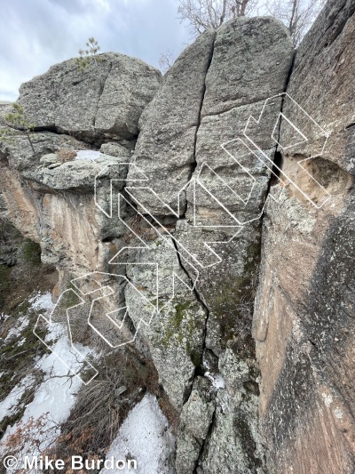 photo of Choss me the Moss, 5.7 ★ at Honeycomb Spire from Castlewood Canyon State Park