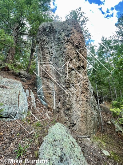 photo of Nine Lives Boulder from Castlewood Canyon State Park