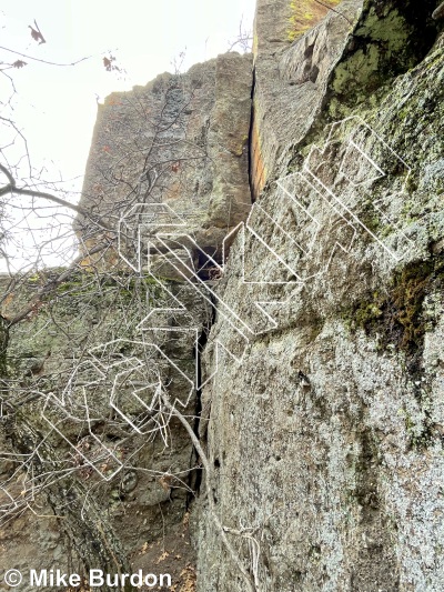 photo of Three-Cam Joe, 5.9+ ★★ at Neanderthal Walls from Castlewood Canyon State Park