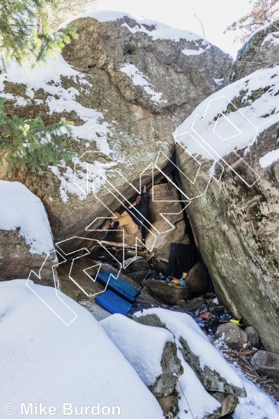 photo of Bloodsport Cave from Castlewood Canyon State Park